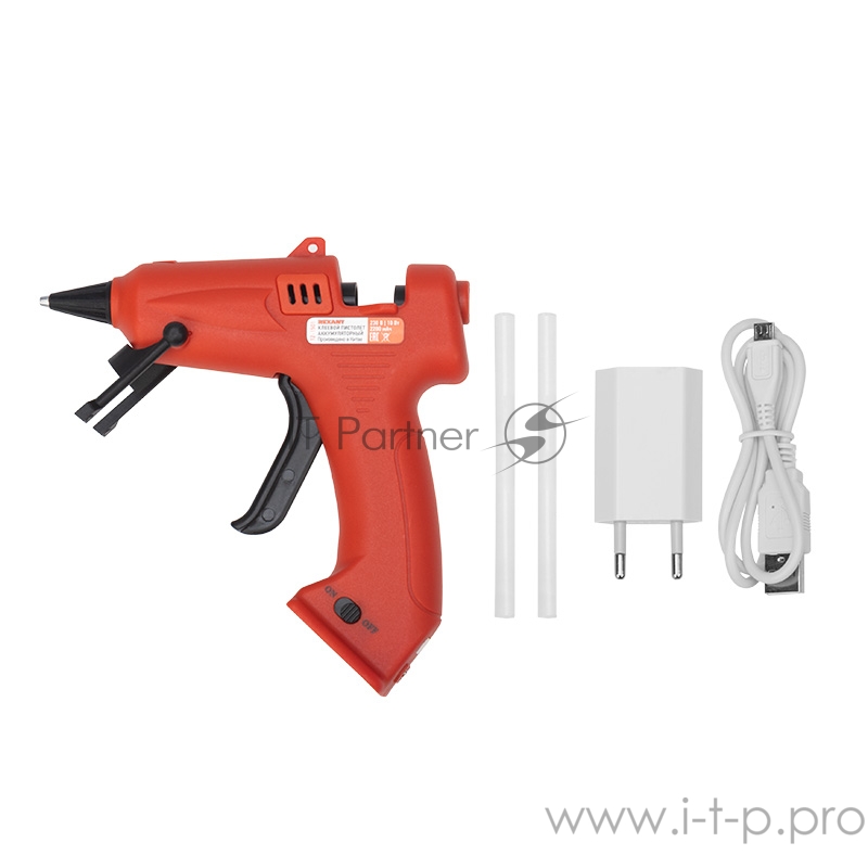 Пистолет клеевой REXANT, 10 Вт, Ø7 мм, «ЭКСПЕРТ», аккумуляторный, блистер