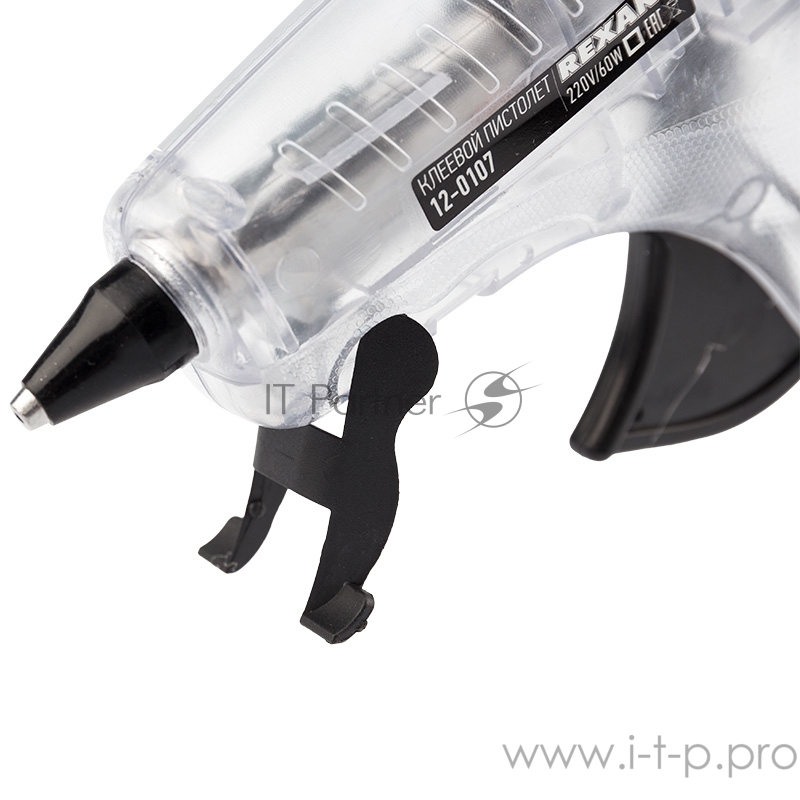 Пистолет клеевой REXANT, 60 Вт, Ø11 мм, ПРОЗРАЧНЫЙ корпус, с кнопкой, блистер