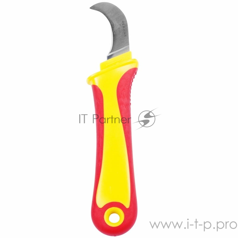 Нож монтажника, нержавеющая сталь, изогнутое лезвие REXANT