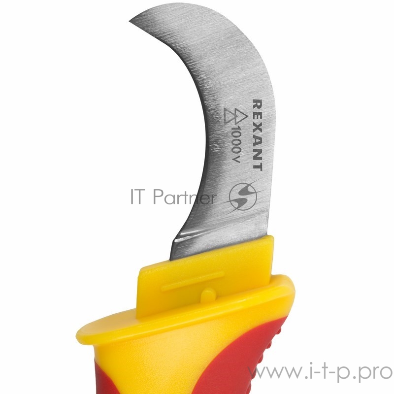 Нож монтажника, нержавеющая сталь, изогнутое лезвие REXANT