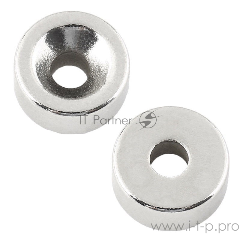 Неодимовый магнитный диск 20х5 мм с зенковкой 10х4,5 мм (упаковка 2 шт.)