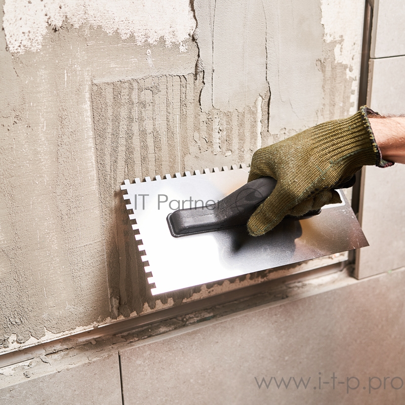 Гладилка нержавеющая 130х270 мм, зуб 6х6 мм, пластиковая ручка REXANT