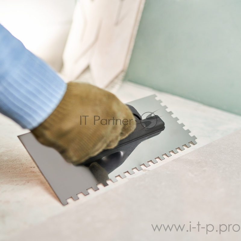 Гладилка нержавеющая 130х270 мм, зуб 8х8 мм, пластиковая ручка REXANT