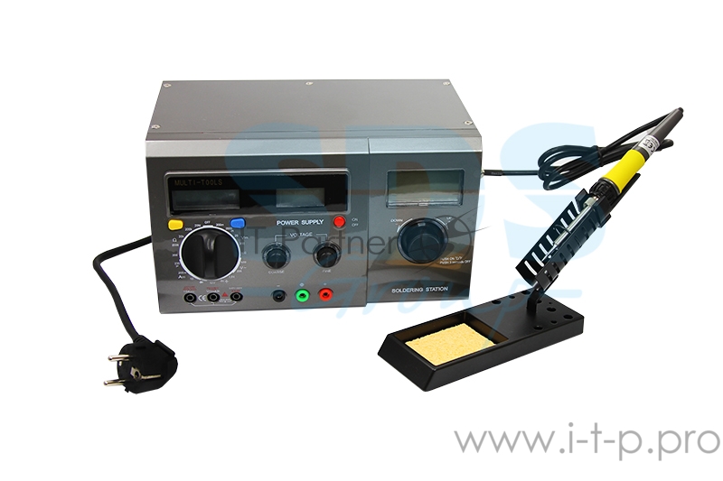 Многофункциональная цифровая паяльная станция с мультиметром и ЖК дисплеем REXANT, 220 В/48 Вт