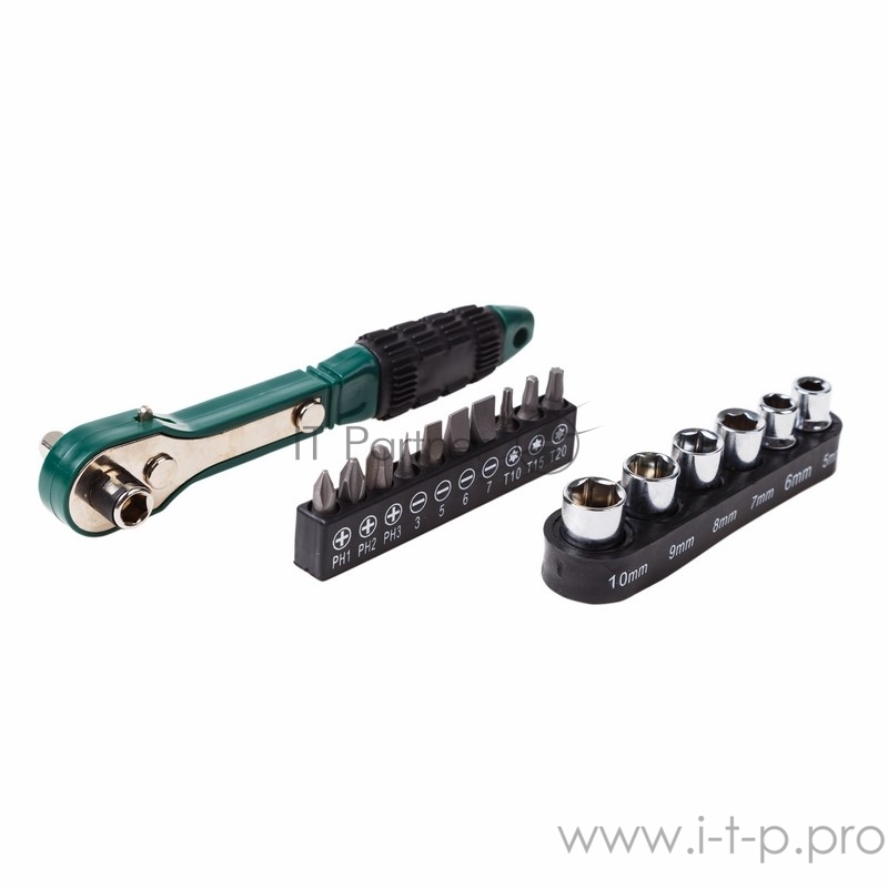 Набор головок и бит с ключом-трещоткой 17 предметов REXANT