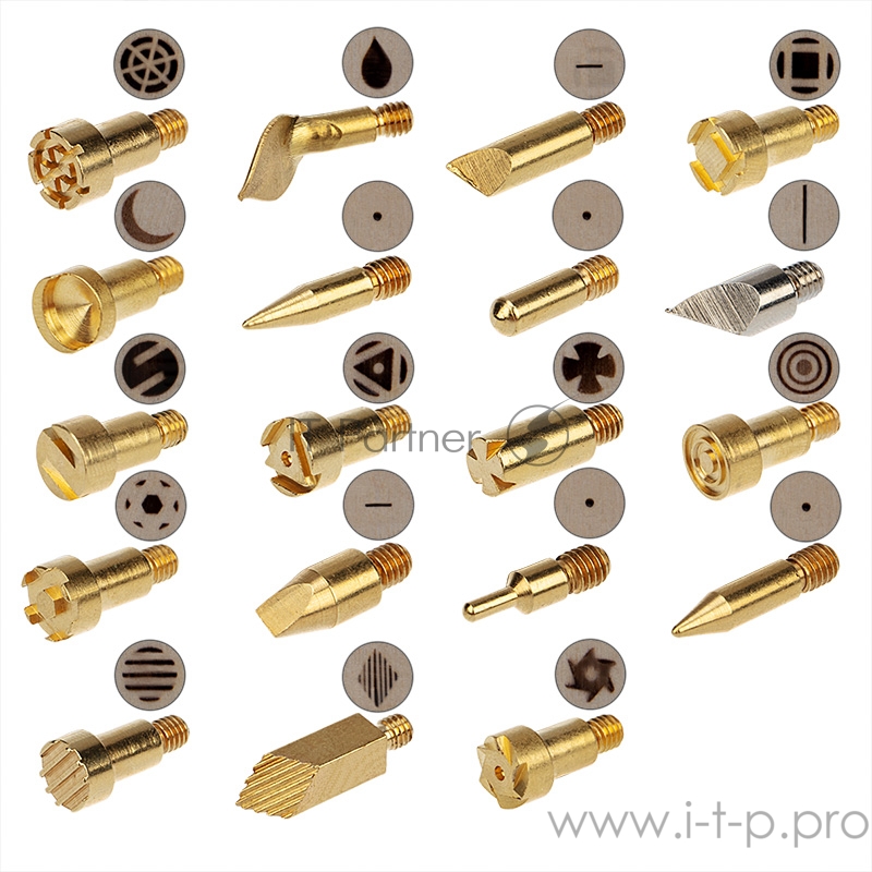 Выжигатель REXANT (набор паяльник-выжигатель), 22 насадки, подставка, 230 В, 20/50 Вт