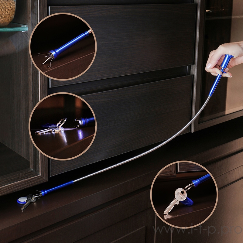 Захват магнитный цанговый 4 лапки, 610 мм, встроенный светодиодный фонарик, (удержание 2 кг) REXANT