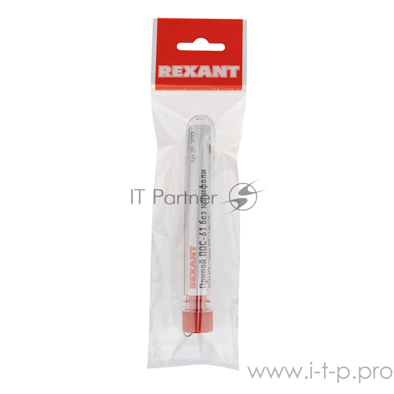 Припой без канифоли ПОС-61 REXANT, 10 г, Ø1.0 мм, (олово 61%, свинец 39%), колба
