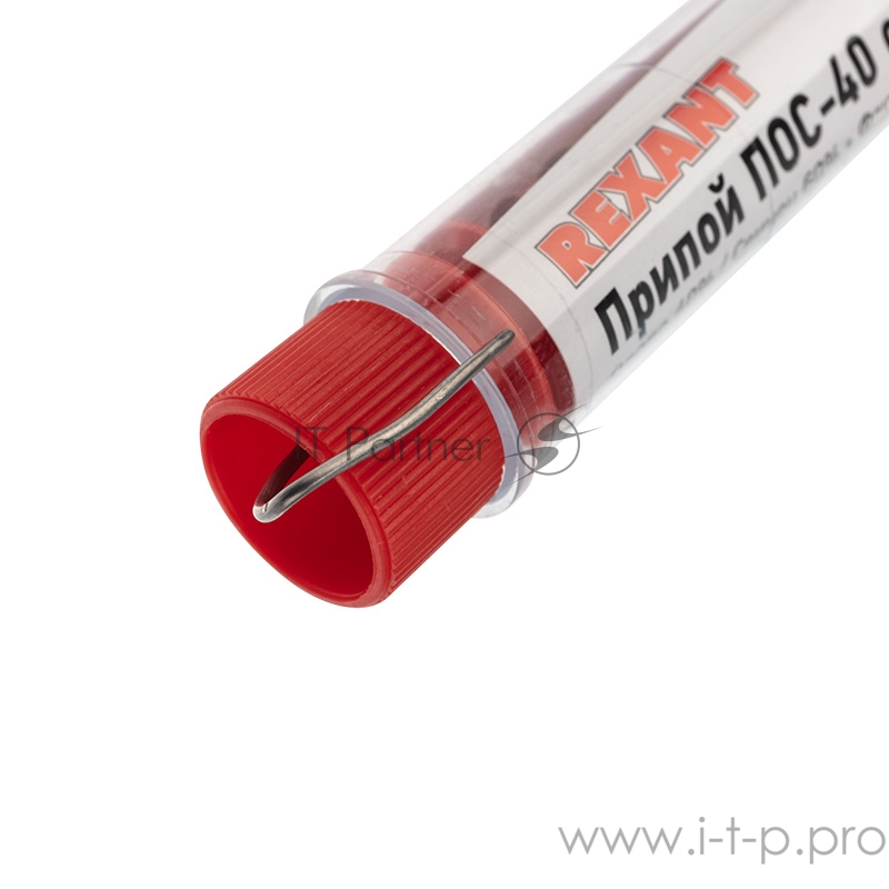 Припой с канифолью ПОС-40 REXANT, 10 г, Ø1.0 мм, (олово 40%, свинец 60%), колба