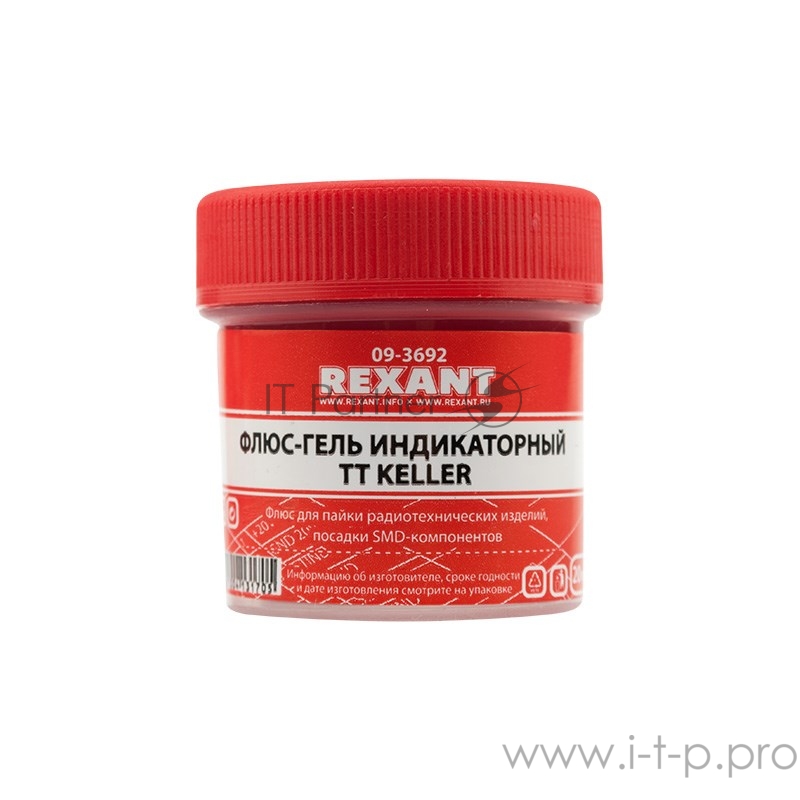Флюс-гель для пайки REXANT, TT KELLER индикаторный, 20 мл, банка
