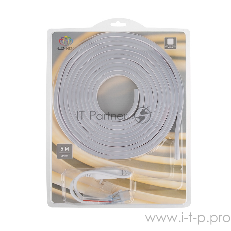 Гибкий неон LED SMD 8х16 мм, двухсторонний, теплый белый, 120 LED/м, 5 м