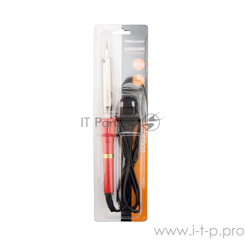 Паяльник Proconnect 12-0126-4 с керам. нагревателем, долговечное жало 220V/100 Вт