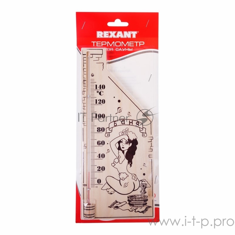 Термометр для сауны, основание — дерево 110х265 мм REXANT
