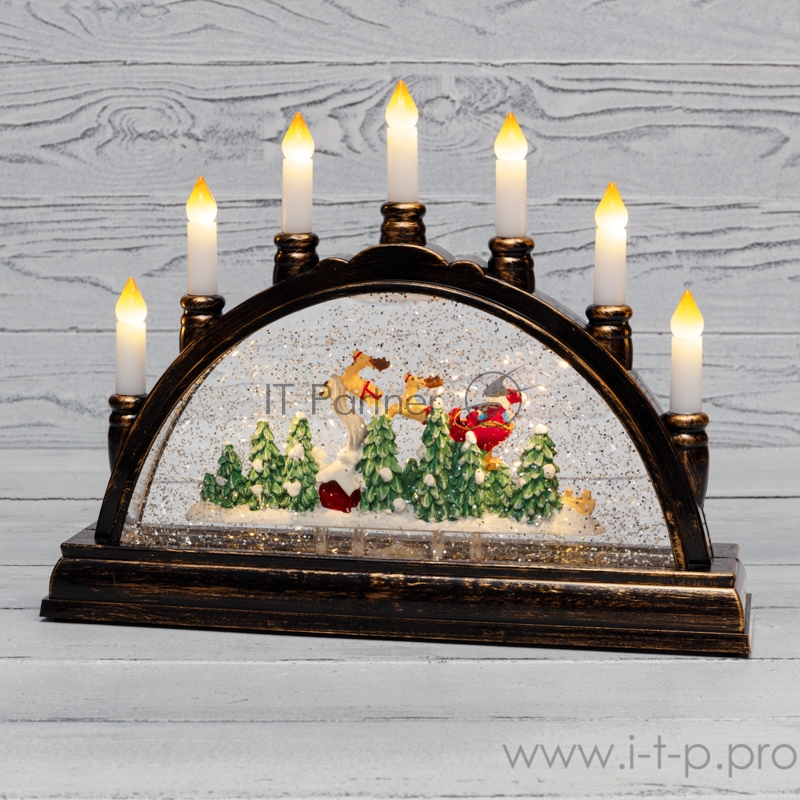 Декоративный светильник «Подсвечник» с эффектом снегопада NEON-NIGHT