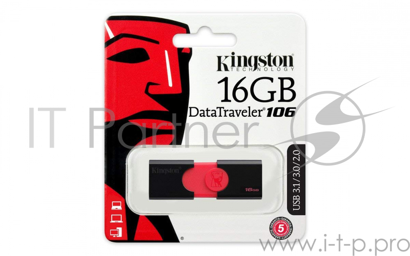 Носитель информации Kingston USB Drive 16Gb DT106/16GB {USB3.0}