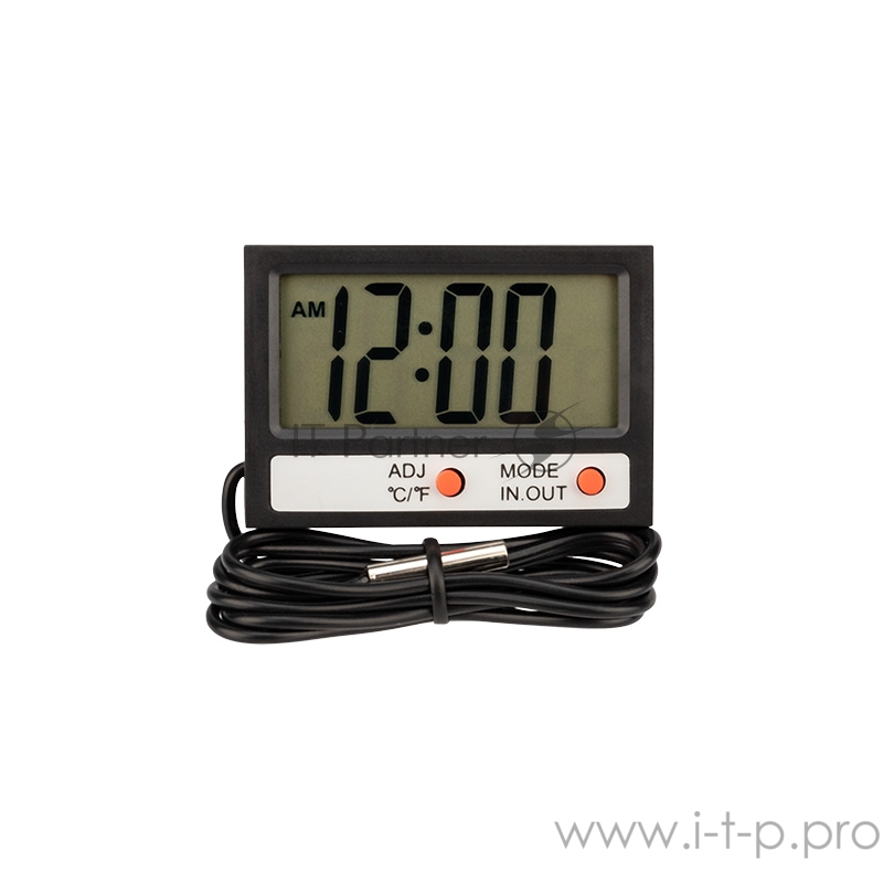 Термометр электронный комнатно-уличный с часами REXANT