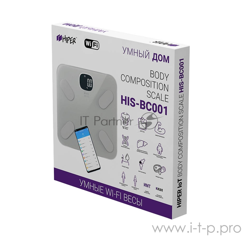 Умные весы Hiper Smart IoT Body Composition Scale, белый (HIS-BC001)