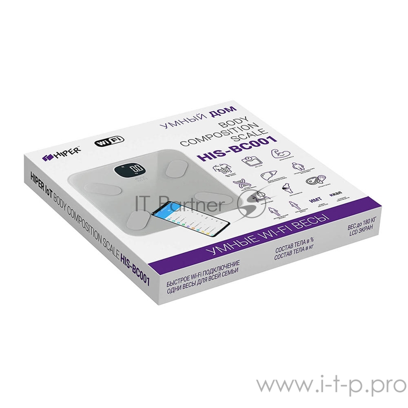 Умные весы Hiper Smart IoT Body Composition Scale, белый (HIS-BC001)