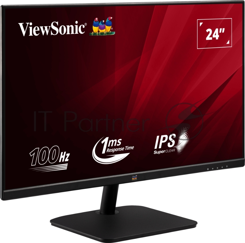 МОНИТОР 23.8 Viewsonic VA2432-H Black (IPS, LED, 1920x1080, 75Hz, 4 ms, 178°/178°, 250 cd/m, 50M:1, +HDMI 1.4)