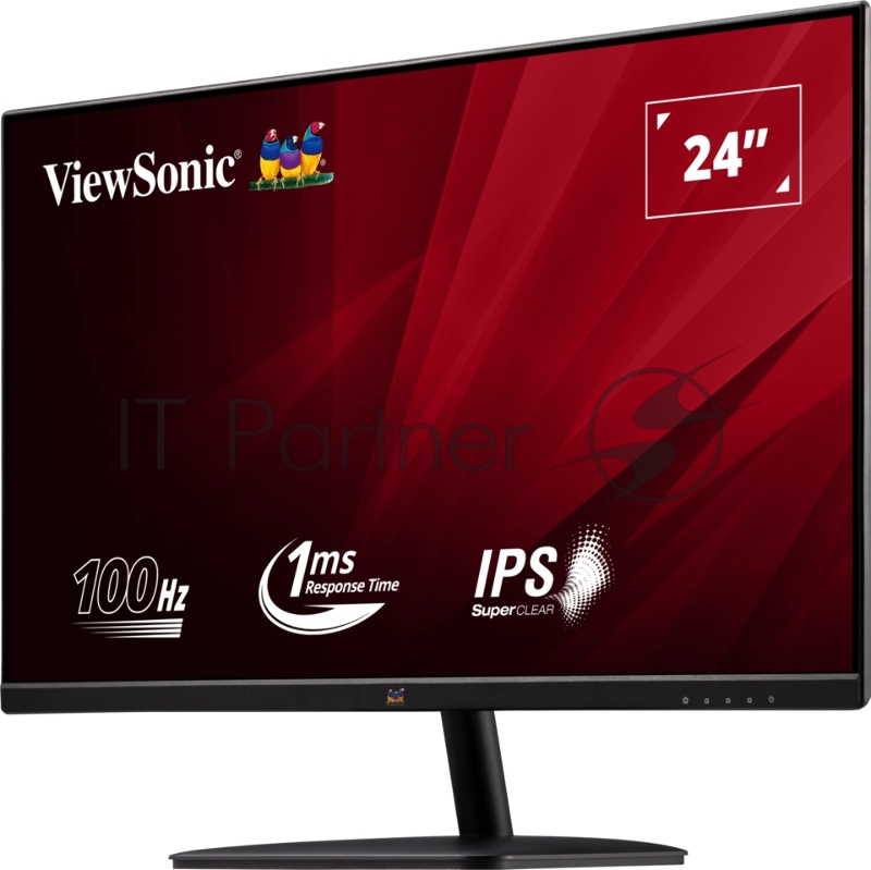 МОНИТОР 23.8 Viewsonic VA2432-H Black (IPS, LED, 1920x1080, 75Hz, 4 ms, 178°/178°, 250 cd/m, 50M:1, +HDMI 1.4)