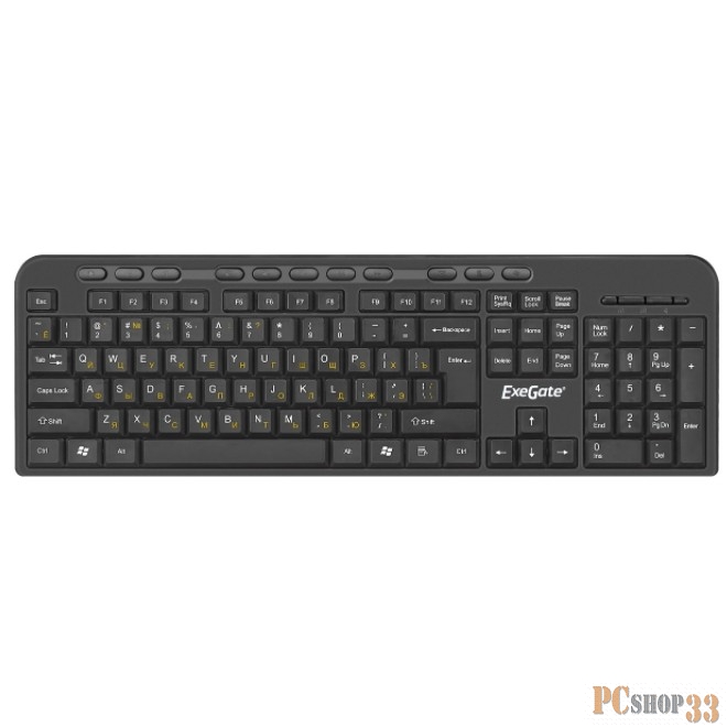 Клавиатура ExeGate EX286177RUS Multimedia Professional Standard LY-500M (USB, полноразмерная, 115кл., Enter большой, мультимедиа, длина кабеля 1,5м, черная, Color box)