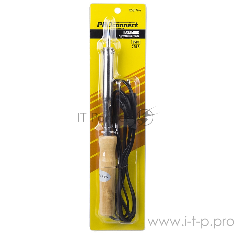 Паяльник ПД PROconnect, 220 В, 85 Вт, деревянная ручка, блистер