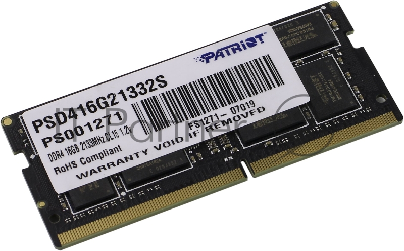 Модуль памяти Patriot SO-DIMM DDR4 16Gb 2133MHz Patriot PSD416G21332S RTL PC4-17000 CL15 260-pin 1.2В dual rank
