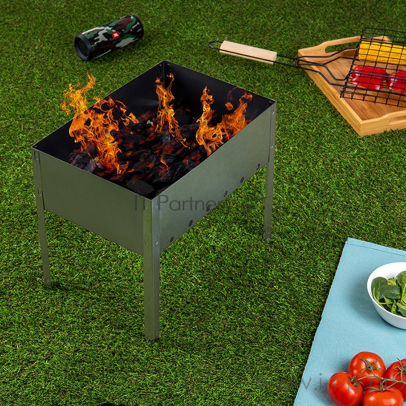 Мангал сборный ПОХОДНЫЙ в гофрированной картонной коробке с шампурами СОКОЛ