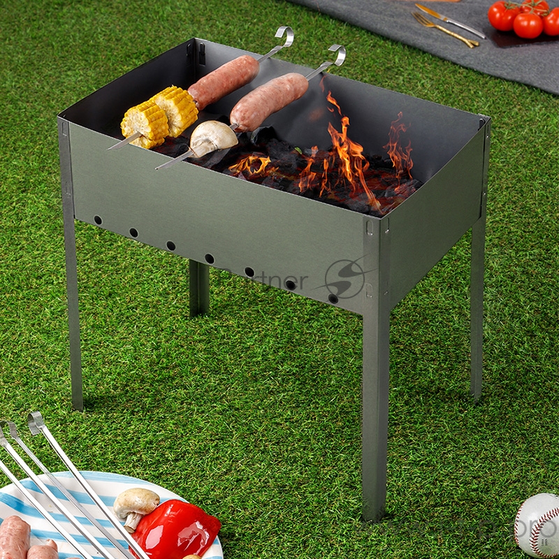 Мангал сборный ЭКОНОМ в пленке с шампурами СОКОЛ