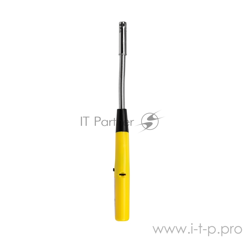 Бытовая газовая пьезозажигалка с классическим пламенем многоразовая (1 шт.) желтая СК-302W с гибким стержнем СОКОЛ