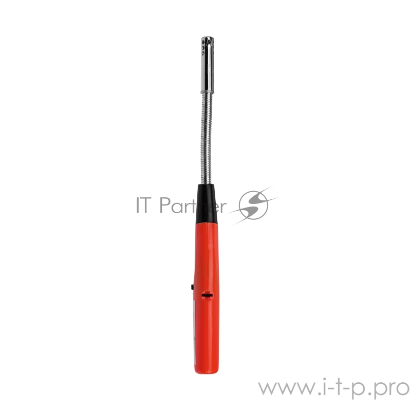 Бытовая газовая пьезозажигалка с классическим пламенем многоразовая (1 шт.) темно-бордовая СК-302W с гибким стержнем СОКОЛ