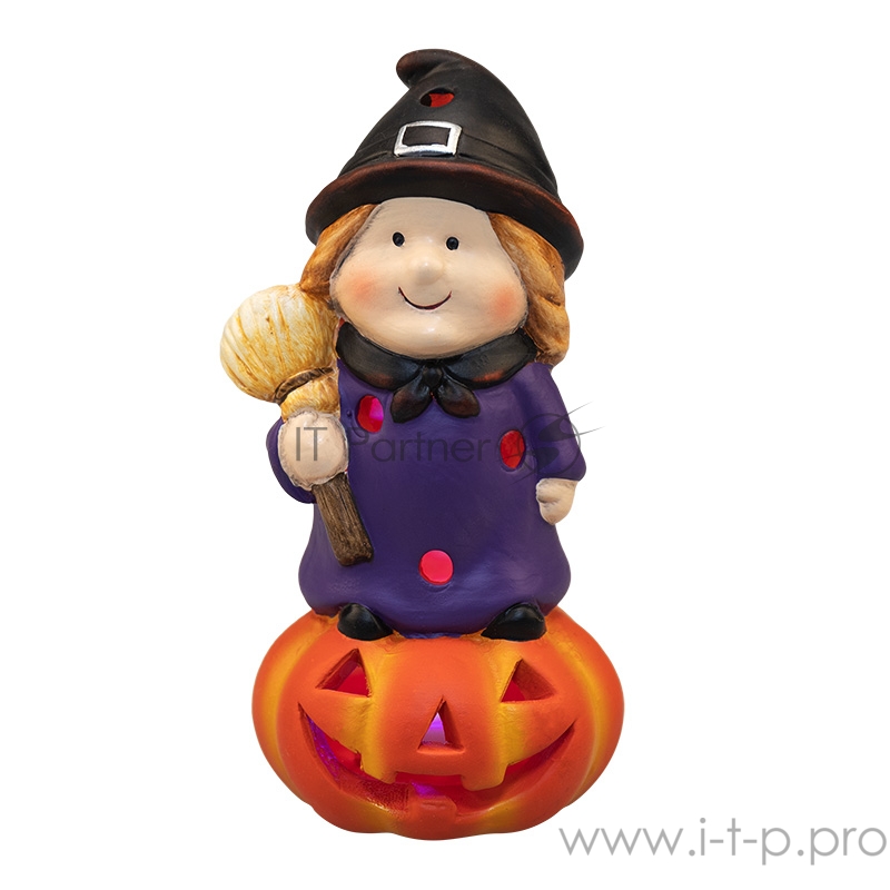 Керамическая фигурка «Ведьма на тыкве» 8х8х14.8 см