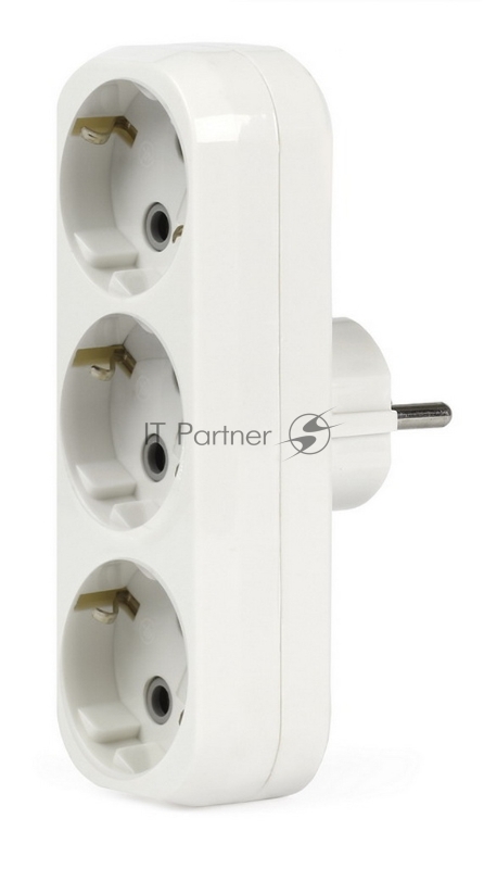Удлинители бытовые, Сетевые фильтры, Тройники Smartbuy SBE-16-A02-3z Разветвитель 3 гнезда с заземлением плоский 16А 250B
