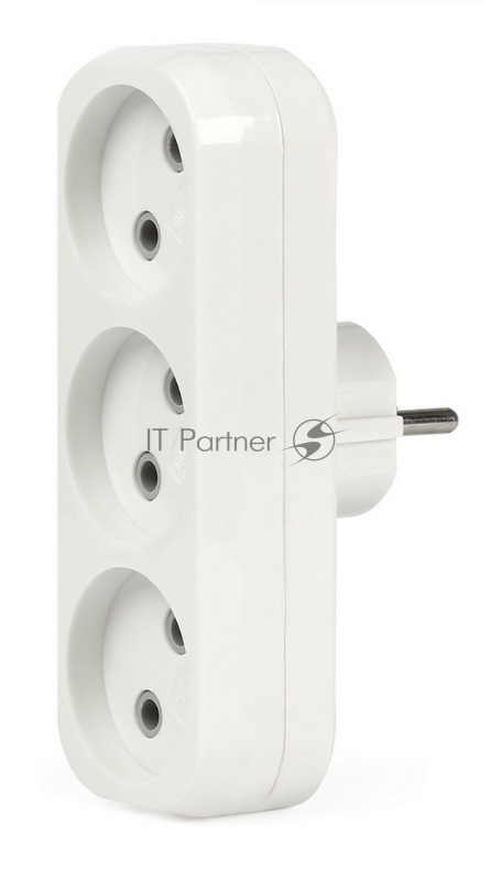 Удлинители бытовые, Сетевые фильтры, Тройники Smartbuy SBE-10-A02-3 Разветвитель 3 гнезда без заземления плоский 10А 250B