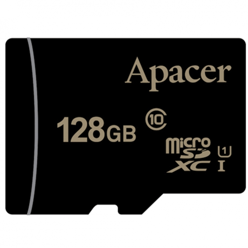 Карта памяти Micro SecureDigital 128Gb Apacer AP128GMCSX10U1-R {MicroSDXC Class 10 UHS-I, SD adapter}