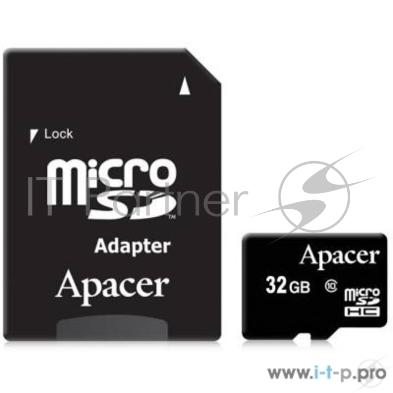 Карта памяти Micro SecureDigital 32Gb Apacer AP32GMCSH10U1-R {MicroSDHC Class 10 UHS-I U1, SD adapter}