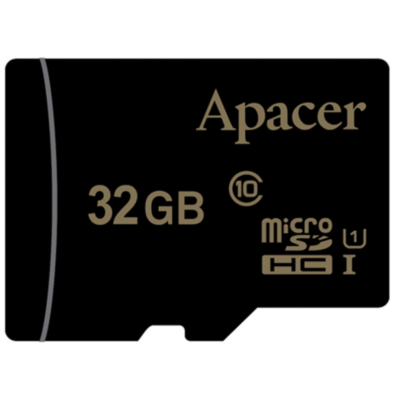 Карта памяти Micro SecureDigital 32Gb Apacer AP32GMCSH10U1-R {MicroSDHC Class 10 UHS-I U1, SD adapter}