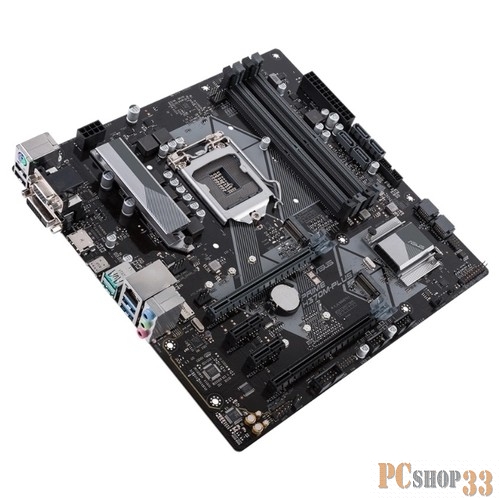 Материнская плата ASUS PRIME H370M-PLUS RTL {Soc-1151v2 Intel H370 4xDDR4 mATX AC`97 8ch(7.1) GbLAN RAID+VGA+DVI+HDMI}