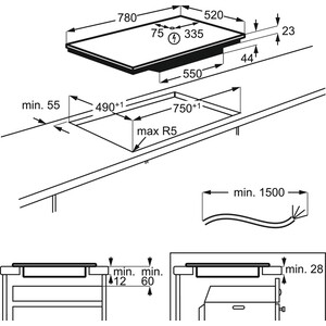 Индукционная варочная панель ELECTROLUX IPE8492KF черный