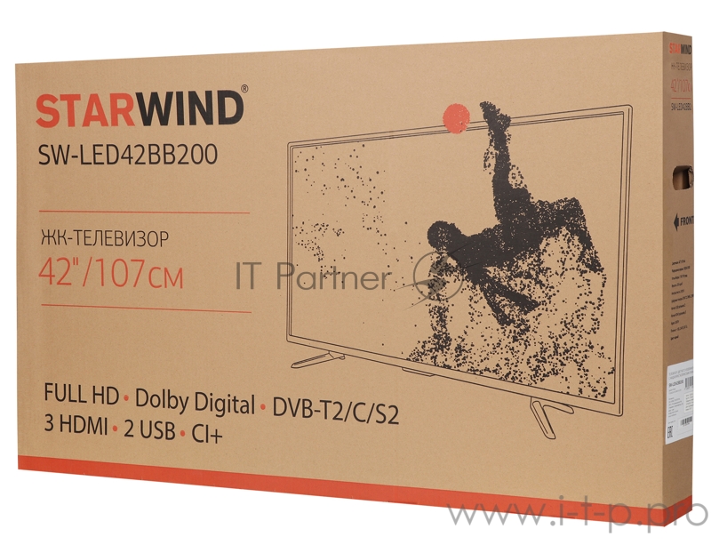 Телевизор LED Starwind 42 SW-LED42BB200 черный/Ultra HD/60Hz/DVB-T/DVB-T2/DVB-C/DVB (RUS)