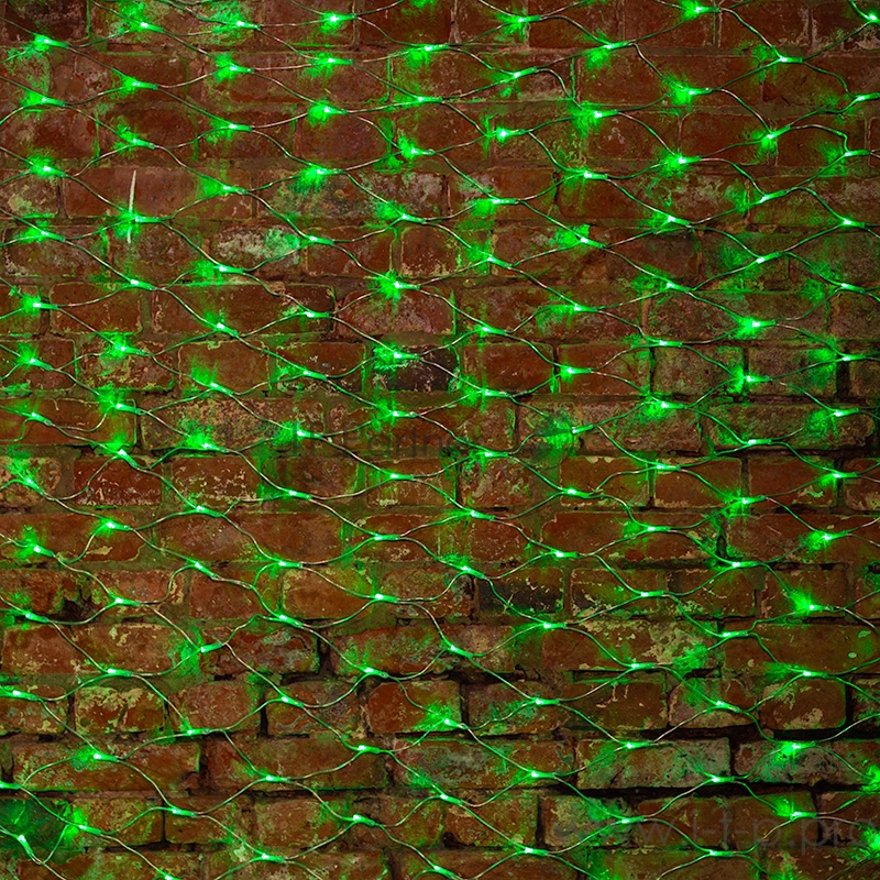 Гирлянда Сеть 2х1,5м, свечение с динамикой, прозрачный ПВХ, 288 LED, 230 В, цвет: Зелёный