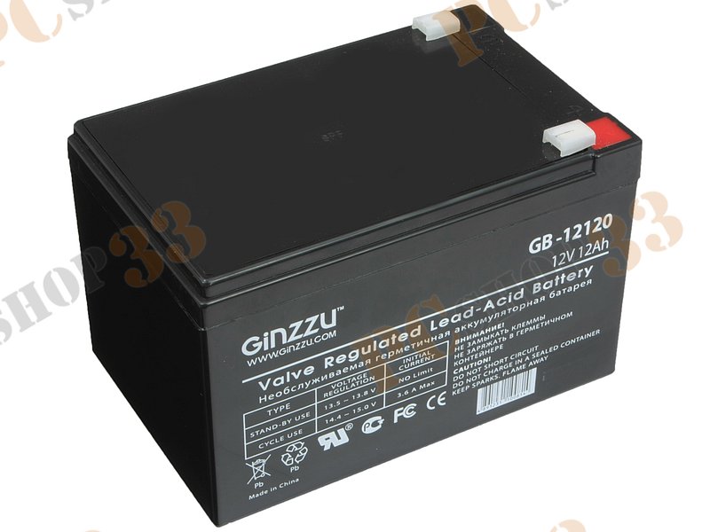 Батарея аккумуляторная Ginzzu GB-12120 12В 12.0 А*ч