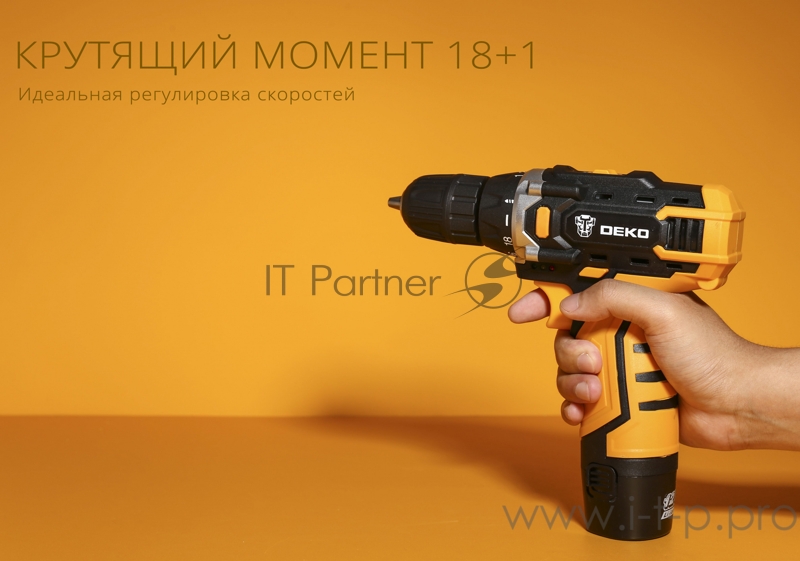 Дрель-шуруповерт Deko DKCD12FU-Li аккум. патрон:быстрозажимной
