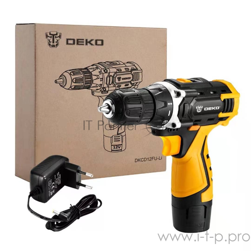 Дрель-шуруповерт Deko DKCD12FU-Li аккум. патрон:быстрозажимной