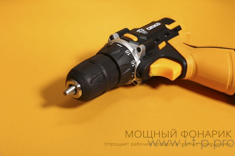 Дрель-шуруповерт Deko DKCD12FU-Li аккум. патрон:быстрозажимной