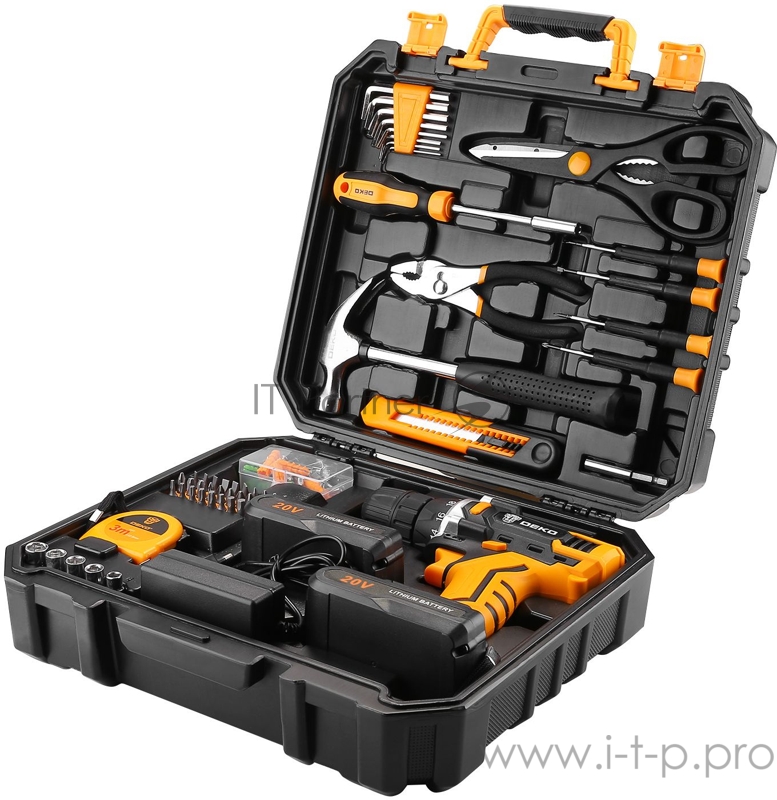 Дрель-шуруповерт Deko DKCD20FU-Li аккум. патрон:быстрозажимной (кейс в комплекте)