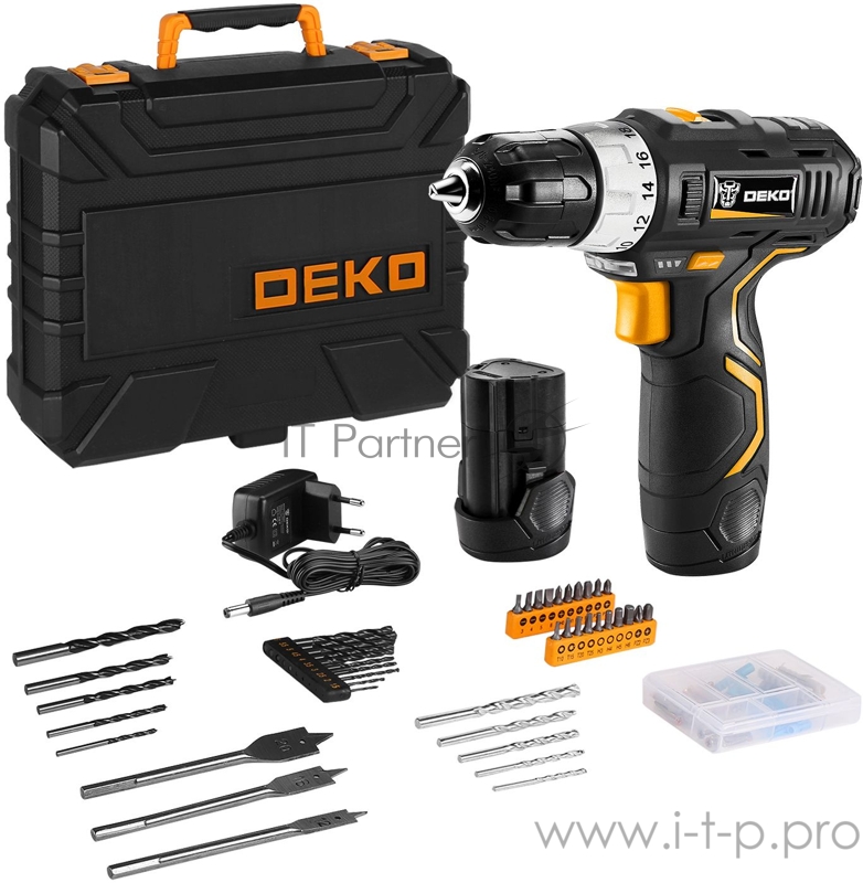 Дрель-шуруповерт Deko GCD12DU3 Set5 аккум. патрон:быстрозажимной (кейс в комплекте)