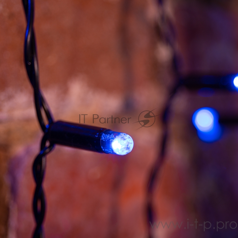 Гирлянда Светодиодный Дождь 2х1,5м, эффект мерцания, черный провод, 230 В, диоды СИНИЕ, 360 LED