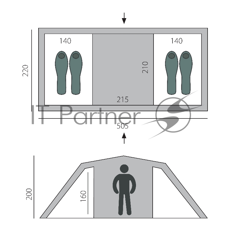 Палатка BTrace Ruswell 4 (Зеленый)
