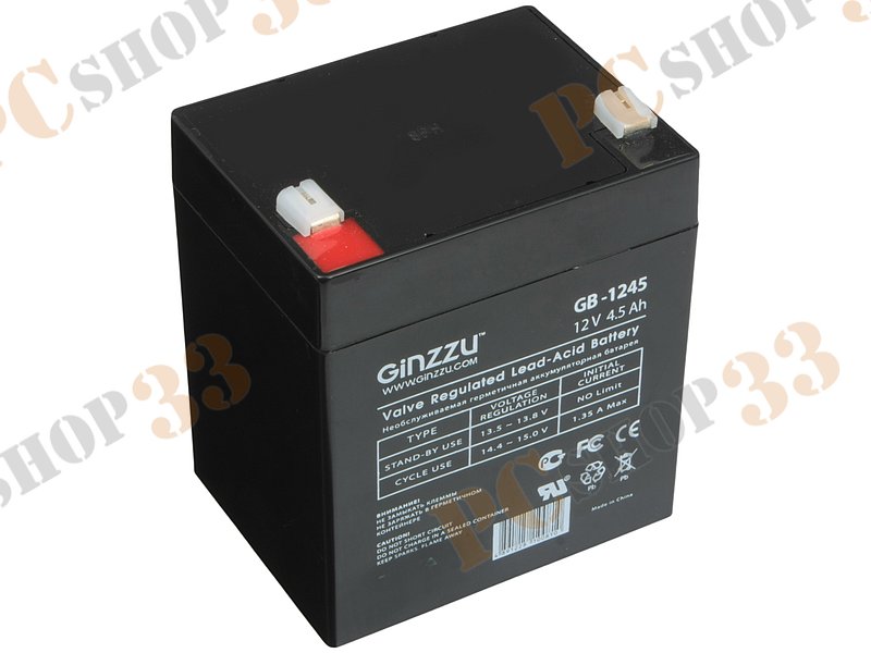 Батарея аккумуляторная Ginzzu GB-1245 12В 4.5 А*ч